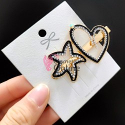 Clema pentru par metalica AGF020CC - Aurie cu strasuri 